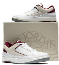 Nike Air Jordan Dos Zapatos Retro Parte Superior Baja Blanco Tenis Clásicos Entrenadores Hombres 9UK