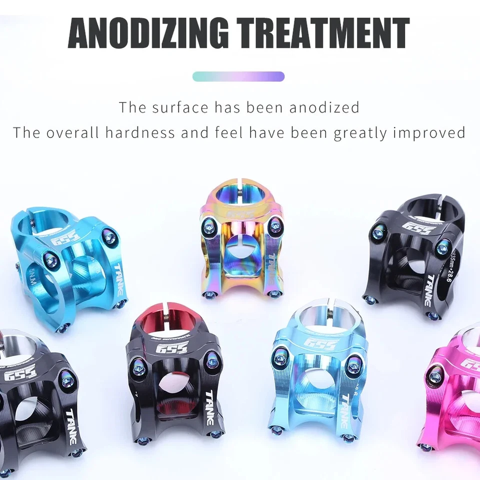 Vástago de bicicleta MTB ultraligero 0 grados de elevación soporte de bicicleta 31,8 mm 28,6 mm piezas de bicicleta Foto 4 de 4