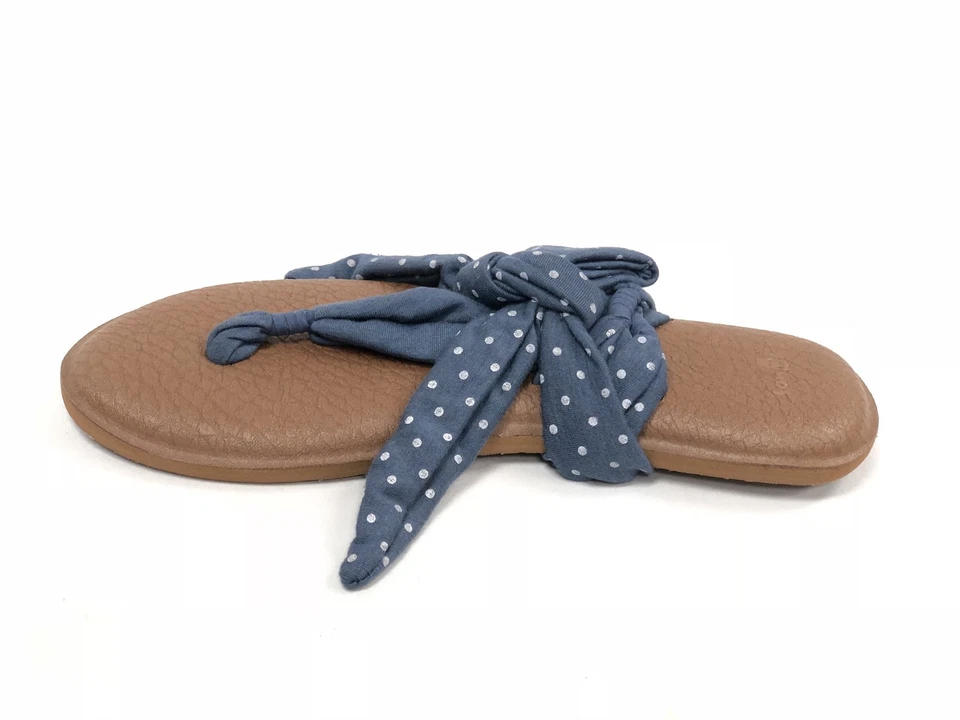 САНУК ЙОГА СЛИНГА ВВЕРХ ЭЛАСТИЧНОЙ ТКАНИ ШЛЕПАНЦЫ САНДАЛИИ СЛАНЕЦ СИНИЕ ТОЧКИ лодыжки надежном - Изображение 4 из 4