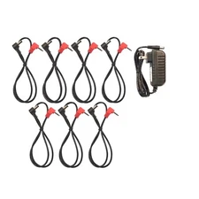 DC Power Supply & (7) Pack Effects Pedal Power Cables for Dunlop DC Brick 