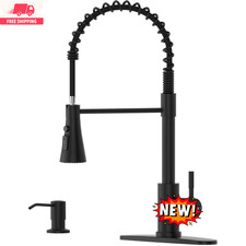 Grifo de cocina negro con dispensador de jab n, grifos de cocina con rociador ex