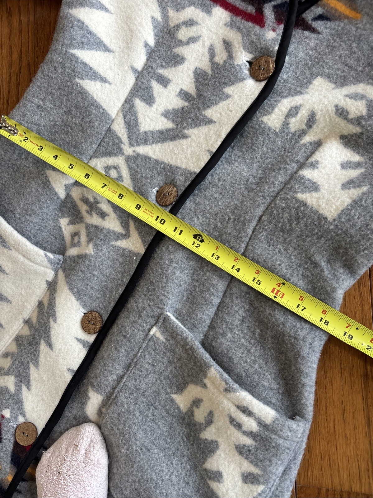 Hand Made  Coat Jacket Wool Pendleton Blanket Chi… - image 7