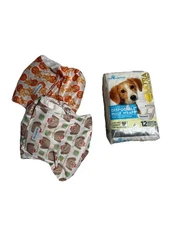 Lot Paw Inspired 12 pc. bag Disposable Male Wrap Belly Bands MEDIUM Cloth Pee