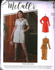 8139 UNCUT McCalls SEWING Pattern Misses Buttoned Front Dress Belt 6 - 14 OOP
