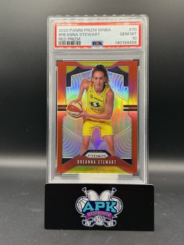 Breanna Stewart Red Prizm #'d /275 2020 Panini Prizm WNBA #70 PSA 10