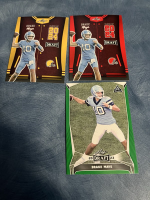 Drake Maye Leaf 2023 Draft Picks - Lot Of 3 - North Carolina And Patriots 