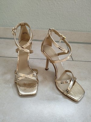 Michael Kors Damen Sandalen Absatzschuhe Leder  Gold 36,5