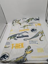 JURASSIC PARK WORLD White Yellow Tyrannosaurus T-Rex Dinosaur Twin Flat Sheet