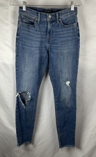 Lucky Brand Jeans Womans Sz 4/27 Mid Rise Super Skinny Ava Stretch Distressed