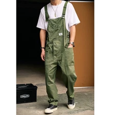 Workwear Jumpsuits Men Straight Leg Loose Casual Overalls Multi-pocket Pants Hot