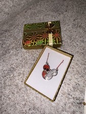   Disney Mickey Mouse Half Crystal Pendant Necklace   Sparkly Red Chain  