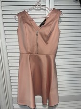 Guess Los Angeles Light Pink Silk Dress Size Small Cross Back