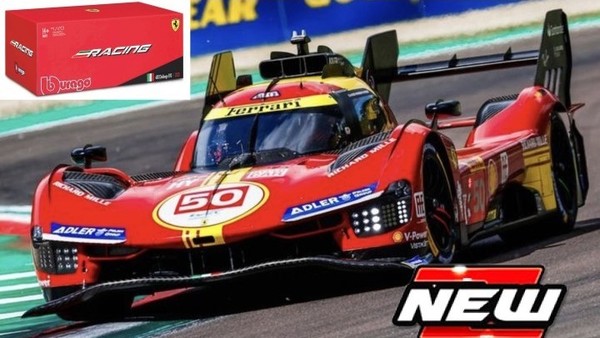 Burago 1/43 Ferrari 499P 50 Winner Le Mans 2024 Vitrine Statisches Modell-image