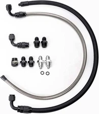 6AN Power Steering Pump Hose Kit Compatible with Chevy C10 Connects GM Type I...