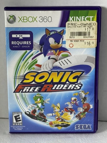 Sonic Free Riders (Microsoft Xbox 360, 2010) Complete with Manual