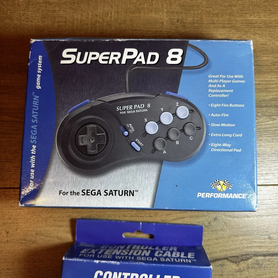 NEW in box Performance SuperPad 8 P-400 Auto Sega Saturn + Extension Cable - Image 2 of 3