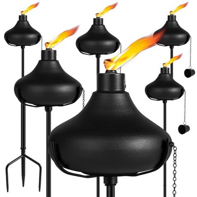 New Best 24.5 Oz Home Garden Torch Set of 6, Outdoor Metal Dcor,55-Inch Upgraded