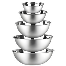 Stainless Steel Mixing Bowls Set of 5 Nesting Kitchen Prep Salad Baking