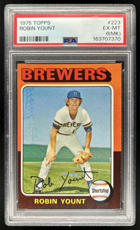 1975 Topps Robin Yount Rookie RC #223 Brewers PSA 6