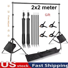 Adjustable Backdrop Stand Background Support System with Carrying Bag + 4 Clamps