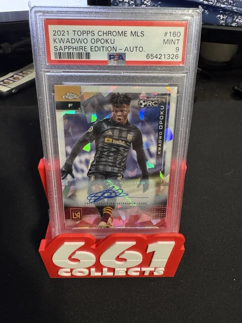 Kwadwo Opoku 2021 Topps Chrome Sapphire MLS Rookie Autograph RC Auto PSA 9