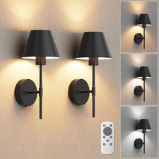 17In Battery Operated Wall Sconces Set of Two,Brushed Black Wall Sconce Recharge