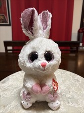 TY Beanie Boos 12” SLIPPERS White Bunny Glitter Ears Toy MEDIUM Plush NEW W/TAGS
