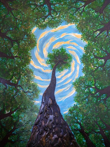 Handmade Original Acrylic Painting SACRED FOREST Mystical Transcendental Art - Picture 15 of 19