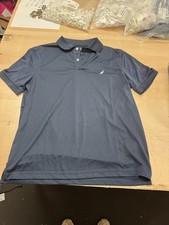 Nautica Men's Navy Blue Polo Polyster Size Medium