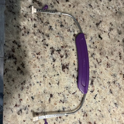 Wilton Adjustable Wire Cake Leveller with Purple Handle Metal Plastic