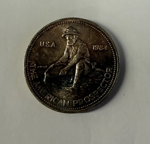 1984 "The American Prospector" 1oz .999 Fine Silver Round, Engelhard Round