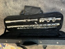 Mendini by Cecilio Student Flute Silver Plated Closed Hole w/ Case