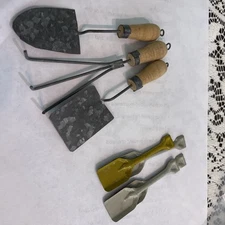 Handmade Doll Size Garden Tools & 4 Mini Shovels