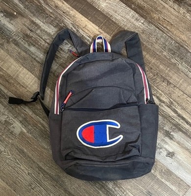 Champion Backpack Navy Heather With Appliqué Logo Laptop Compartment