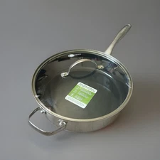 GreenPan Nonstick Sauté Pan with Helper Handle & Lid New