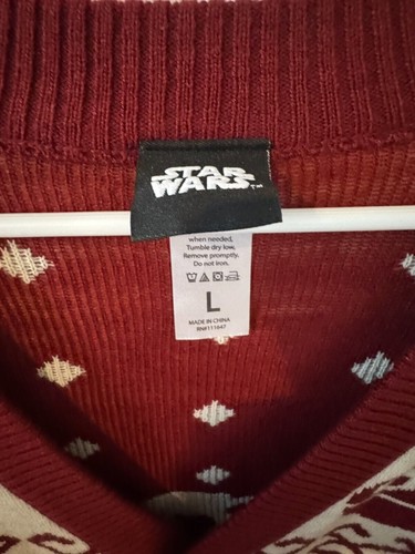 Star Wars Christmas Sweater Sz Large Imperial Deathstar AT-AT Cardigan Button Up - Picture 2 of 4