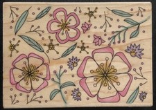 Hero Arts Flowers And Leaf Background Rubber Stamp