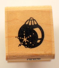 Fun Stamps Christmas Sparkle Ornament Wooden Rubber Stamp
