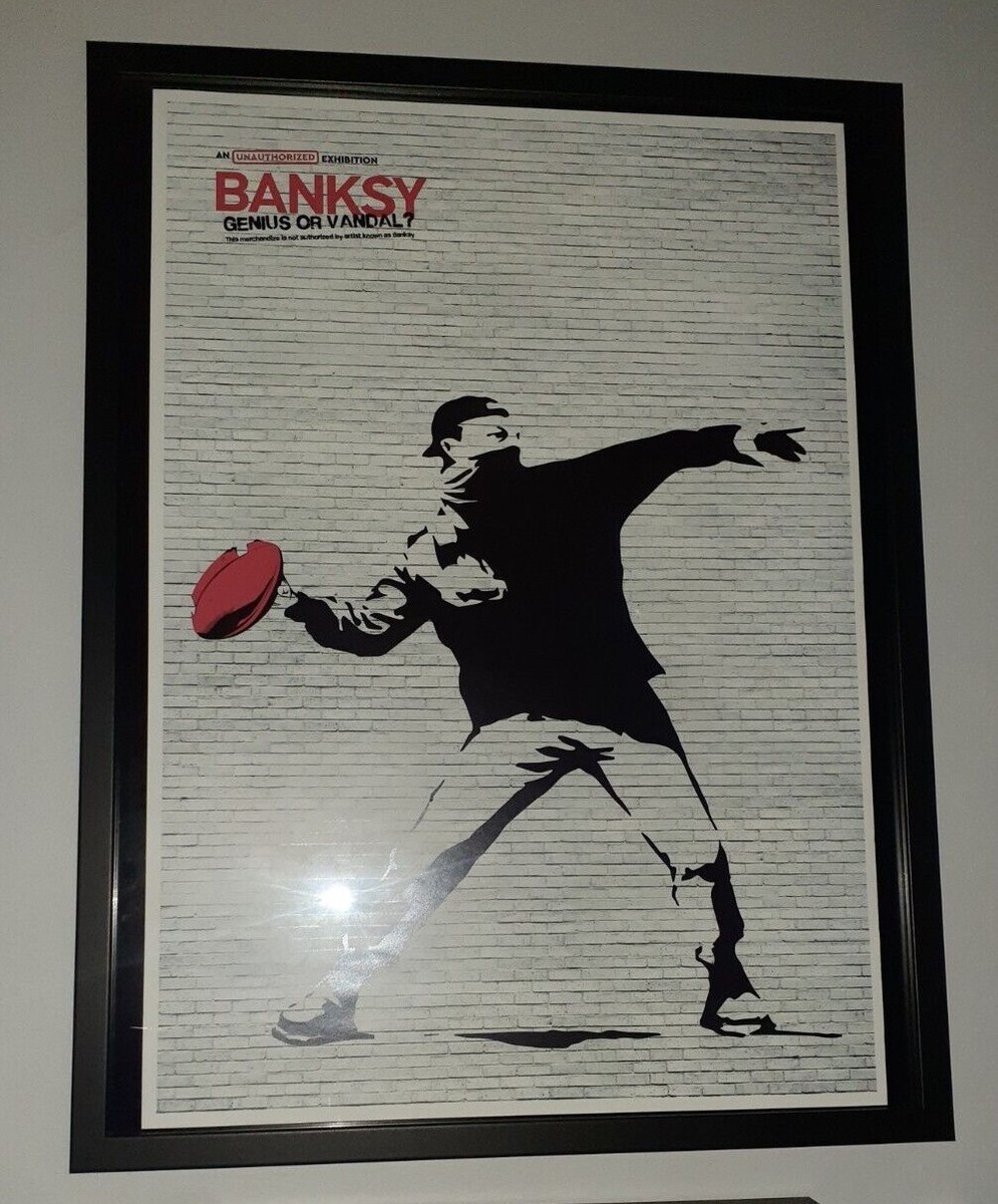 BANKSY Los Angeles Exhibit Genius or Vandal Poster FRAMED