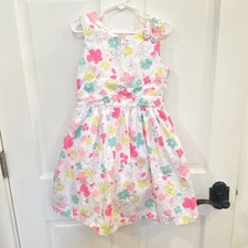 Carters Girls Size 6X White Floral Sleeveless Dress Spring Summer