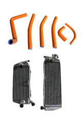 Per KTM 500 MX 500MX 1989 Radiatori Alluminio + KIT TUBI ARANCIONI