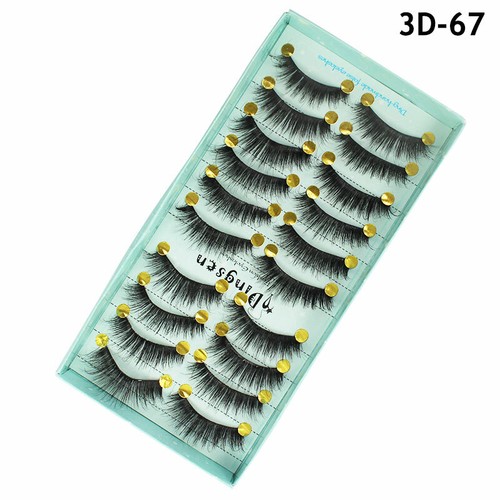10Pairs False Eyelashes Eye Lashes Natural Thick Fake Lashes Handmade Extensio У - Picture 9 of 22