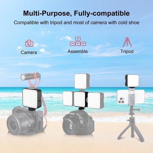 Mini luce videocamera 64 LED fotografia video riempimento lampada 6000-6500K - Foto 7 di 8