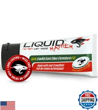 Liquid Mayhem Garlic Crawfish Fish Attractant Gel 2oz Tube – UV Enhanced, Rea