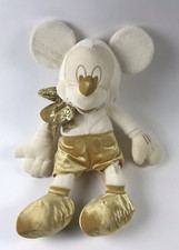 RARE Mickey Mouse Holiday Plush Disney Store Limited Edition LG Cream Gold 18"