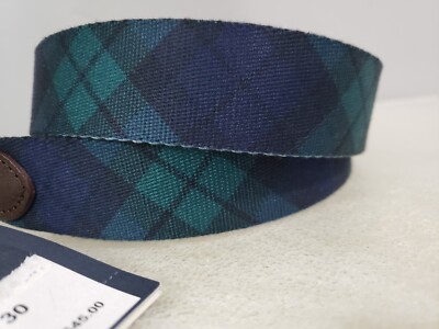 NEW SZ 30 Vineyard Vines Blackwatch Plaid Belt Canvas  display picture 1