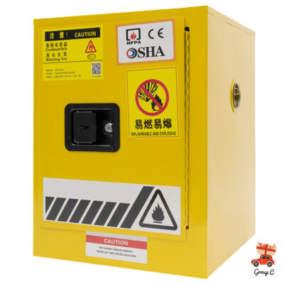 4 Gal Capacity Flammable Storage Cabinet for Flammable Liquids 1 Manual Doors