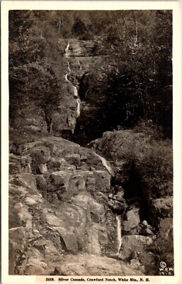 Postcard RPPC Silver Cascade Crawford Notch White Mountains New Hampshire B223