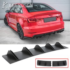 Rear Bumper Spoiler Diffuser Shark Fin Splitter Matte For Audi A3 A4 S3 S4 A5 A6