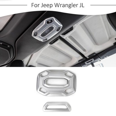 For 2018-2023 Jeep Wrangler JL Silver Interior Reading Light Decor Cover Trim 2P
